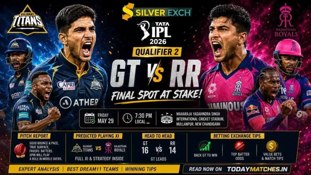 GT vs RR Qualifier 2 IPL 2026 Poster | Silver Exch