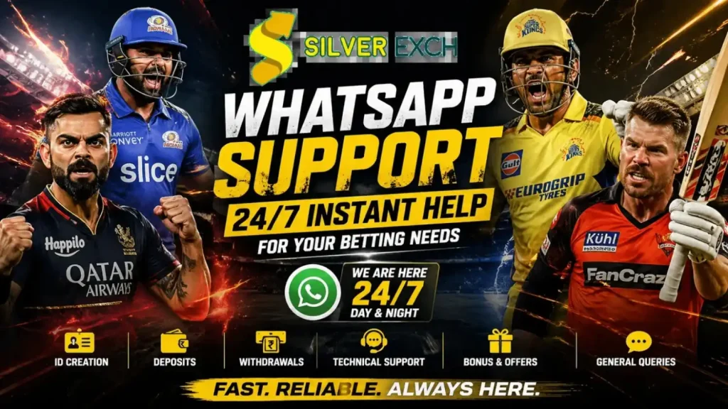 Silverexch WhatsApp support instant chat assistance for ID creation deposits and withdrawals