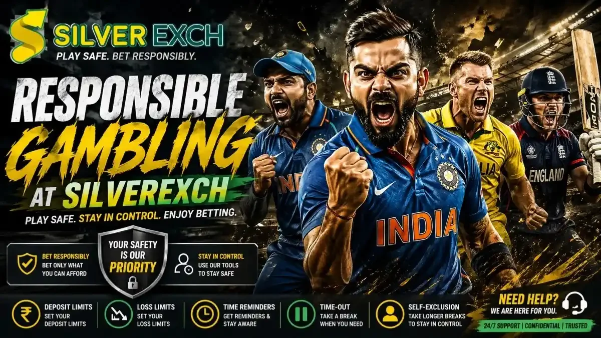 Responsible Gambling at Silverexch guide showing safe betting tools, deposit limits, self-exclusion options, and responsible gaming support for users.