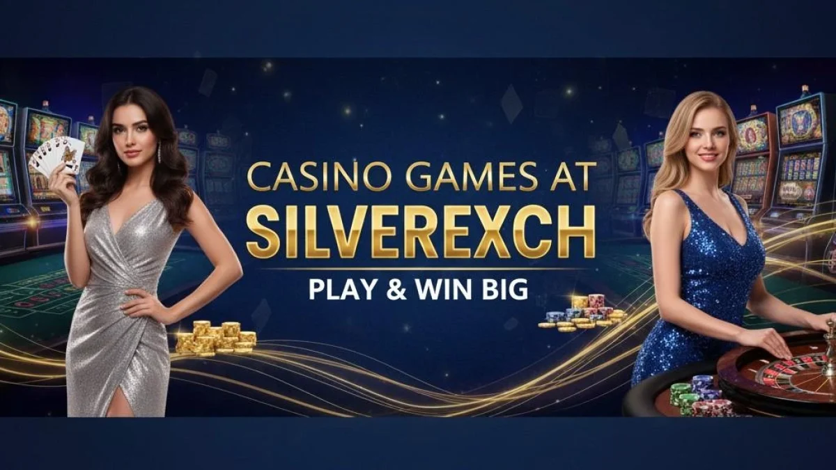 SilverExch.biz trusted cricket exchange platform banner showing live cricket betting, casino games, secure online gaming features, and mobile-friendly interface for Indian users.