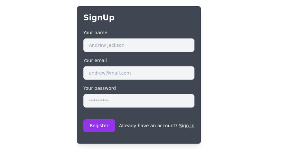 sign up